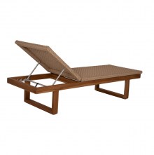 71110 ΞΑΠΛΩΣΤΡΑ PATRON HM5993 TEAK ΞΥΛΟ ΚΑΙ ΣΧΟΙΝΙ VIRO ΣΕ ΠΛΕΞΗ WICKER 191x65x86Yεκ.