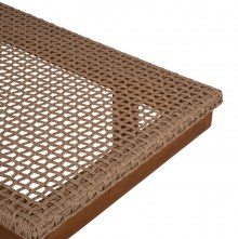 71110 ΞΑΠΛΩΣΤΡΑ PATRON HM5993 TEAK ΞΥΛΟ ΚΑΙ ΣΧΟΙΝΙ VIRO ΣΕ ΠΛΕΞΗ WICKER 191x65x86Yεκ.