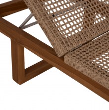 71110 ΞΑΠΛΩΣΤΡΑ PATRON HM5993 TEAK ΞΥΛΟ ΚΑΙ ΣΧΟΙΝΙ VIRO ΣΕ ΠΛΕΞΗ WICKER 191x65x86Yεκ.