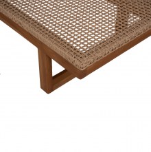 71110 ΞΑΠΛΩΣΤΡΑ PATRON HM5993 TEAK ΞΥΛΟ ΚΑΙ ΣΧΟΙΝΙ VIRO ΣΕ ΠΛΕΞΗ WICKER 191x65x86Yεκ.