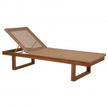 71110 ΞΑΠΛΩΣΤΡΑ PATRON HM5993 TEAK ΞΥΛΟ ΚΑΙ ΣΧΟΙΝΙ VIRO ΣΕ ΠΛΕΞΗ WICKER 191x65x86Yεκ.