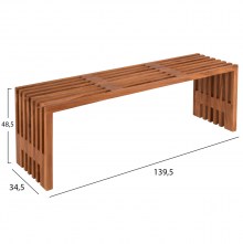 71739 ΠΑΓΚΑΚΙ NYA HM9829 ΜΑΣΙΦ ΞΥΛΟ TEAK ΣΕ ΦΥΣΙΚΟ 139,5x34,5x48,5Υεκ.