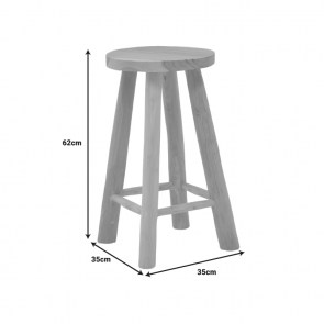 pak-336-000020-4 ΣΚΑΜΠΟ CHARLOCE PAKOWORLD TEAK ΞΥΛΟ ΣΕ ΦΥΣΙΚΗ ΑΠΟΧΡΩΣΗ Φ35X62ΕΚ