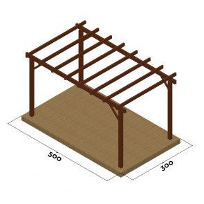 shw-10-522360-12312 ΞΥΛΙΝΟΣ ΣΚΕΛΕΤΟΣ ΠΕΡΓΚΟΛΑΣ 400 X 500ΕΚ.