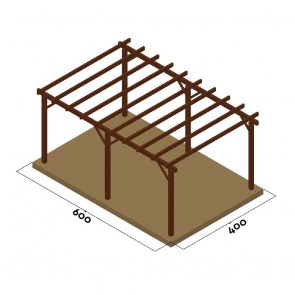 shw-10-522360-12313 ΞΥΛΙΝΟΣ ΣΚΕΛΕΤΟΣ ΠΕΡΓΚΟΛΑΣ 400 X 500ΕΚ.