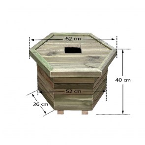 tesias-0778-60-kd-1118 ΞΥΛΙΝΟΣ ΚΑΔΟΣ ΑΠΟΡΡΙΜΜΑΤΩΝ ΕΞΑΓΩΝΟΣ | ΚΛΕΙΣΤΕΣ ΓΩΝΙΕΣ | Δ52X40CM - 60LT-TESIAS WOODEN PRODUCTS