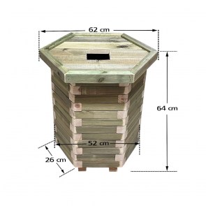 tesias-0779-110-kd-1122 ΞΥΛΙΝΟΣ ΚΑΔΟΣ ΑΠΟΡΡΙΜΜΑΤΩΝ ΕΞΑΓΩΝΟΣ | ΑΝΟΙΧΤΕΣ ΓΩΝΙΕΣ | Δ52X40CM - 60LT-TESIAS WOODEN PRODUCTS